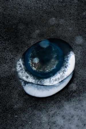 Extreme close-up of a tiger shark's eye with a galaxy-like deep blue iris — 'Galaxy in Her Eyes', Fuvahmulah, Maldives